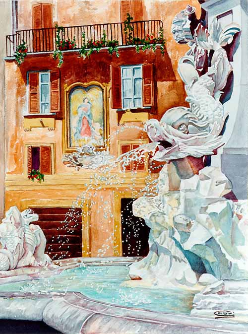 Gabriella Di Natale: Particolare della fontana del Pantheon